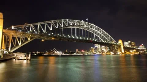 Sydney Harbour Bridge Time Lapse Video stock 8846777