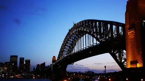 Sydney harbour bridge time lapse Stock Footage 12280978
