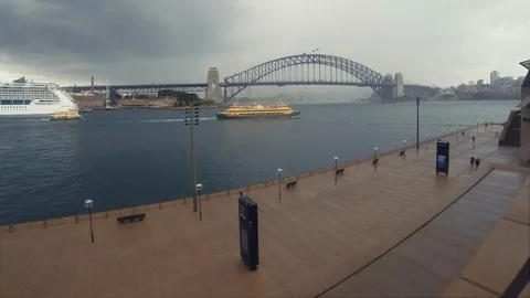 Sydney Harbour Bridge Time Lapse Skyline At Sydney Opera House Circular Quay Stock Footage 110835313