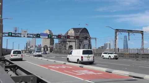 Sydney harbour bridge with traffic Stock Footage 302397015