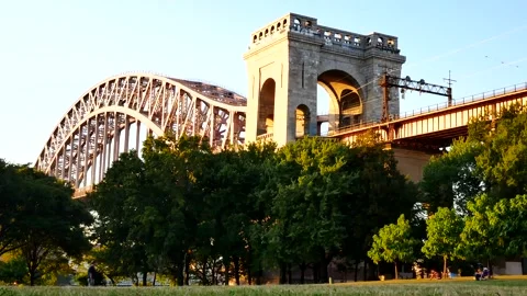 Sydney Harbour Bridge View from Park Australia Stock Footage 332580184