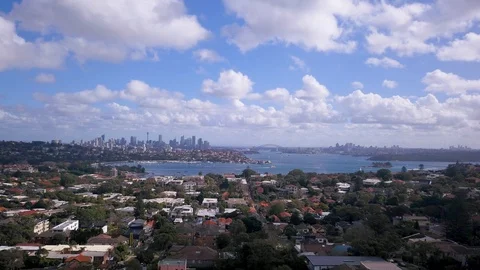 Sydney harbour drone hyperlapse Stock Footage 90830465