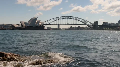 Sydney harbour low shot daytime Stock-Footage 59666368