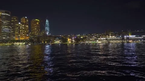 Sydney harbour night Stock Footage 138983085