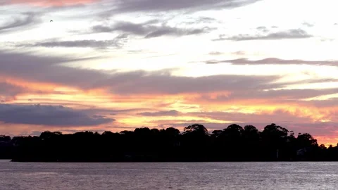 Sydney Harbour Sunset, Reflective waters, City lights, Seaside charm Stock Footage 274481753