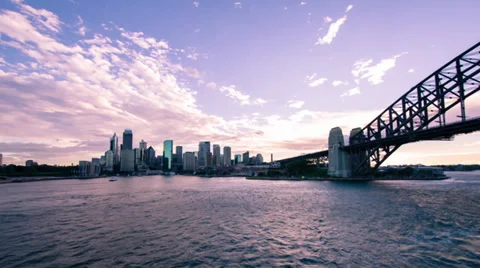 Sydney Harbour Sunset time lapse WS 260GYCR PAL Stock Footage 33571081