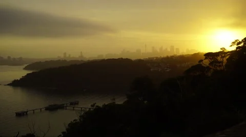 Sydney Harbour Sunset Timelapse Stock Footage 45961027