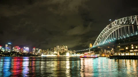 Sydney Harbour timelapse reflections 4k Stock Footage 37102468