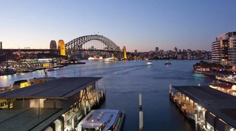 Sydney Harbour view sunset Hyperlapse Stock Footage 37734688