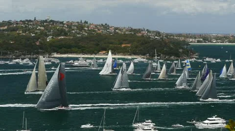 Sydney to hobart fleet Stock Footage 16849264