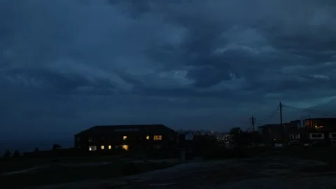 Sydney homes in the evening and lightning 6K Stock Footage 298104300