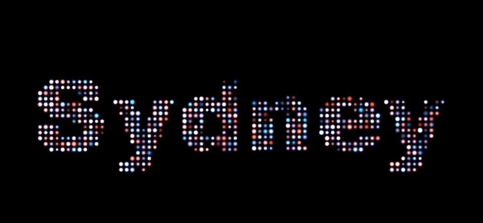 Sydney led text Stock Illustration