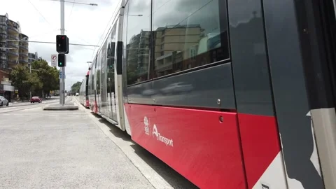 Sydney Light Rail or Tram public mass transit system Stock Footage 193336774