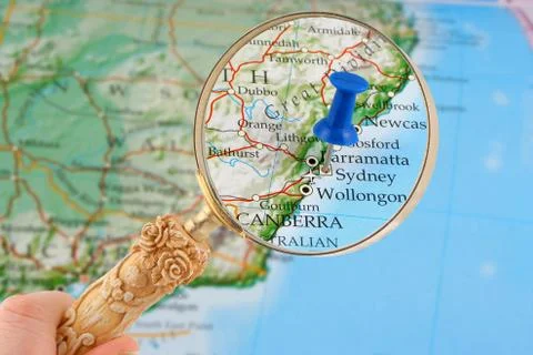 Sydney map tack Foto stock