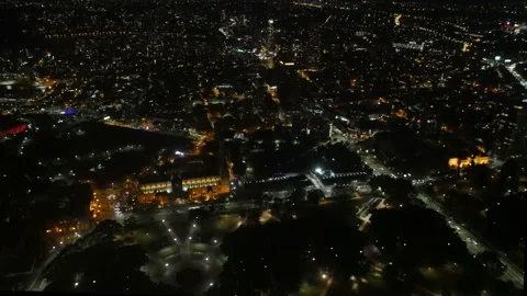 Sydney night traffic time lapse around St Mary's Cathedral 4K Stock Footage 153062896