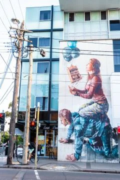 Sydney, NSW - Oct 27th 2018: A quiet and decorated corner in Newtown Stock Photos