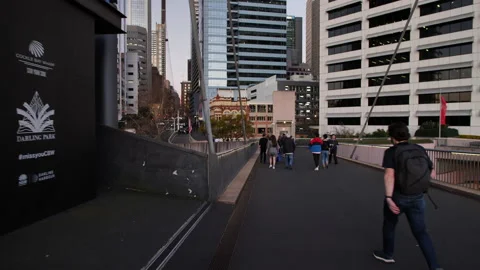 From Sydney Observation Tower to commuters heading towards the CBD 4K Stock Footage 221982234