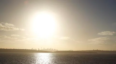 Sydney from the ocean Stock Photos