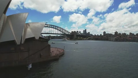 Sydney Opera House Aerial Pull Back Stock Footage 225799528