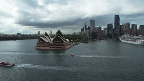 Sydney Opera House Aerial Pull Back Stock Footage 225815102
