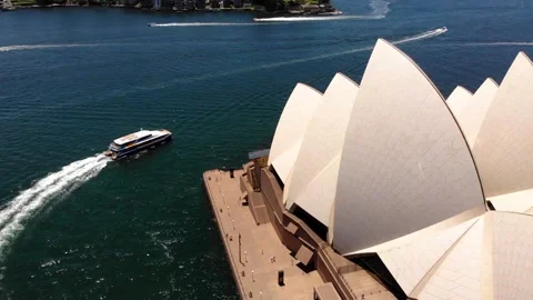 Sydney opera house from the air Stock Footage 135035962