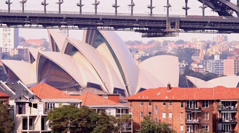 Sydney opera house and bridge Stock Footage 39845736