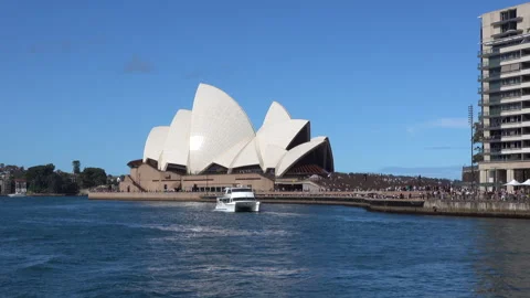 Sydney Opera House From A Ferry Stock Footage 254278228