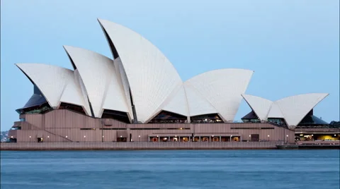 The Sydney Opera House with flowing ship Stock Footage 45508070