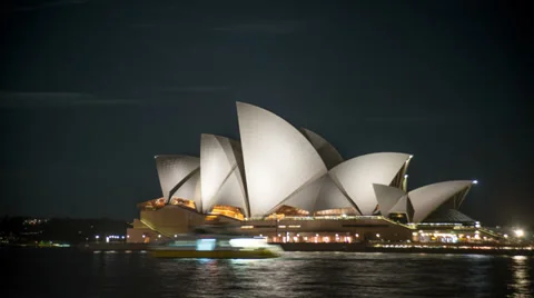 Sydney Opera House at night Stock Footage 36647430