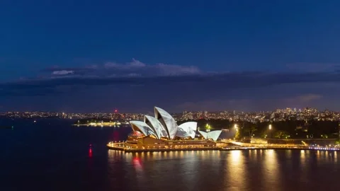 Sydney Opera House projection Stock Footage 219860631