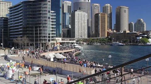 Sydney from Opera House Steps HD Stock Video Stock Footage 41033046