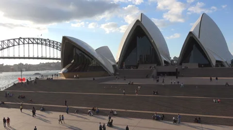 Sydney Opera House steps in sunlight Stock Footage 53197124