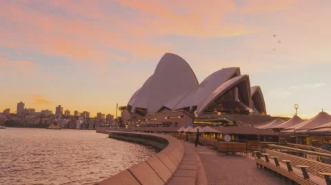 Sydney Opera House Sunrise Hyperlapse (motion time-lapse) Stock Footage 63950132