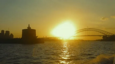 Sydney Opera House on sunset background Stock-Footage 42486827