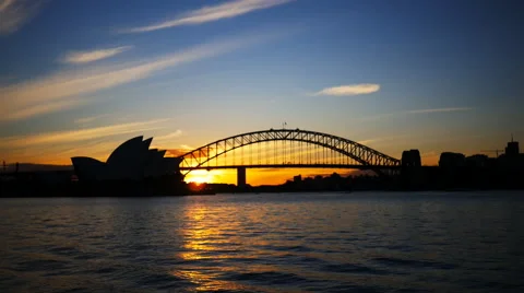 Sydney opera house at sunset Stock Footage 40162565