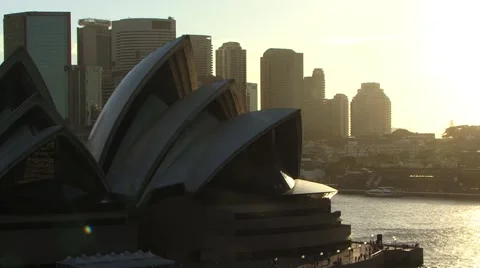 Sydney Opera House at Sunset Stock Footage 62553748