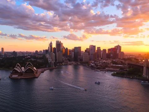 Sydney Opera House at sunset Stock Photos