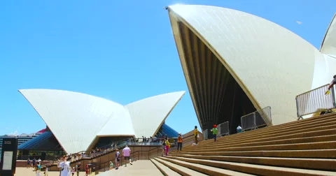 Sydney Opera House Surrounded by crowds of tourists Stock Footage 63315817