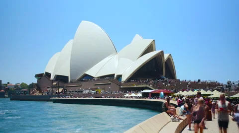 Sydney Opera House time-lapse of visitors, Sydney Australia  Stock Footage 57985234