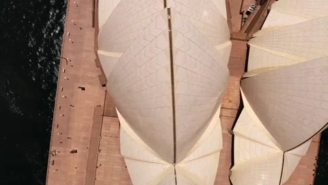 Sydney opera house top down view Stock Footage 134465956