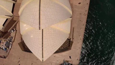 Sydney opera house top down view. Drone footage Stock Footage 134466100