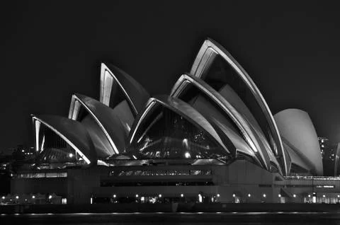 The Sydney Opera at night. Stock Photos
