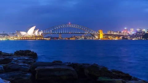 Sydney Opera Sunset 4K Time Lapse Vídeos de archivo 72381304