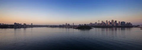 Sydney over Dawn Harbour 2nd Pass CinemaScope 267BSY PAL Stock Footage 33839005