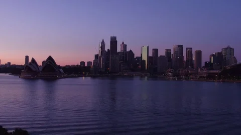 Sydney Panorama at dawn Stock Footage 72604831