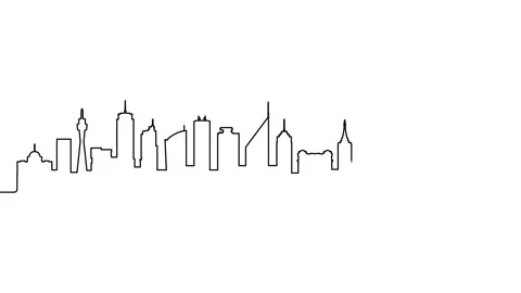 Sydney single line skyline drawing 4K Stock-Footage 315683905