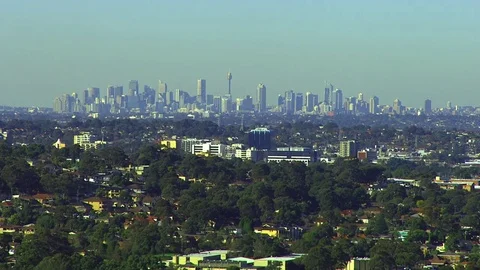 Sydney Skyline Aerial Stock Footage 70358014