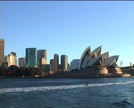 Sydney skyline from a ferry Stock Footage 99730