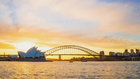 Sydney skyline time lapse day to night Stock Footage 113473201