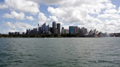 Sydney Skyline view, Sydney Opera House and Central Business District Stock Footage 85638614